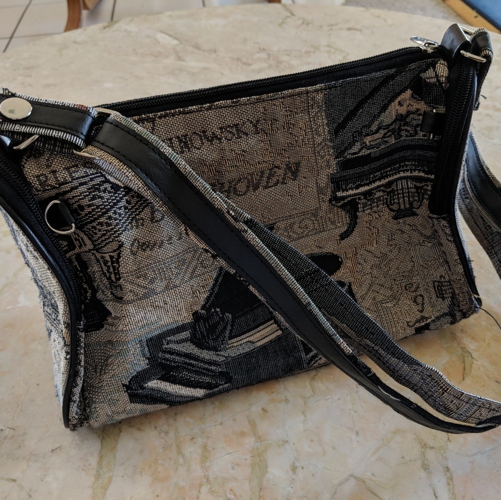 Music Composer Piano Embroidered Purse